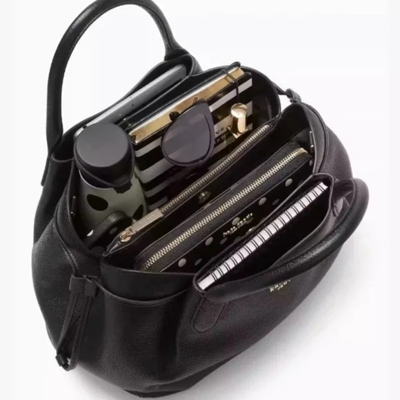 Kate Spade Large Dumpling Black Pebbled Satchel - Picture 5 of 8